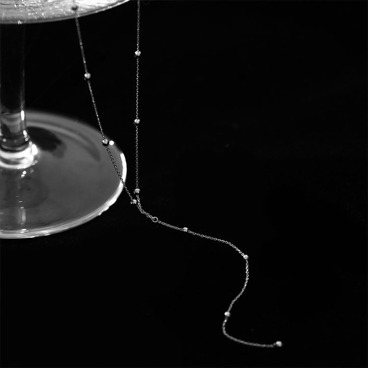 Wholesale 925 Sterling Silver Round Bead Tassel Necklace